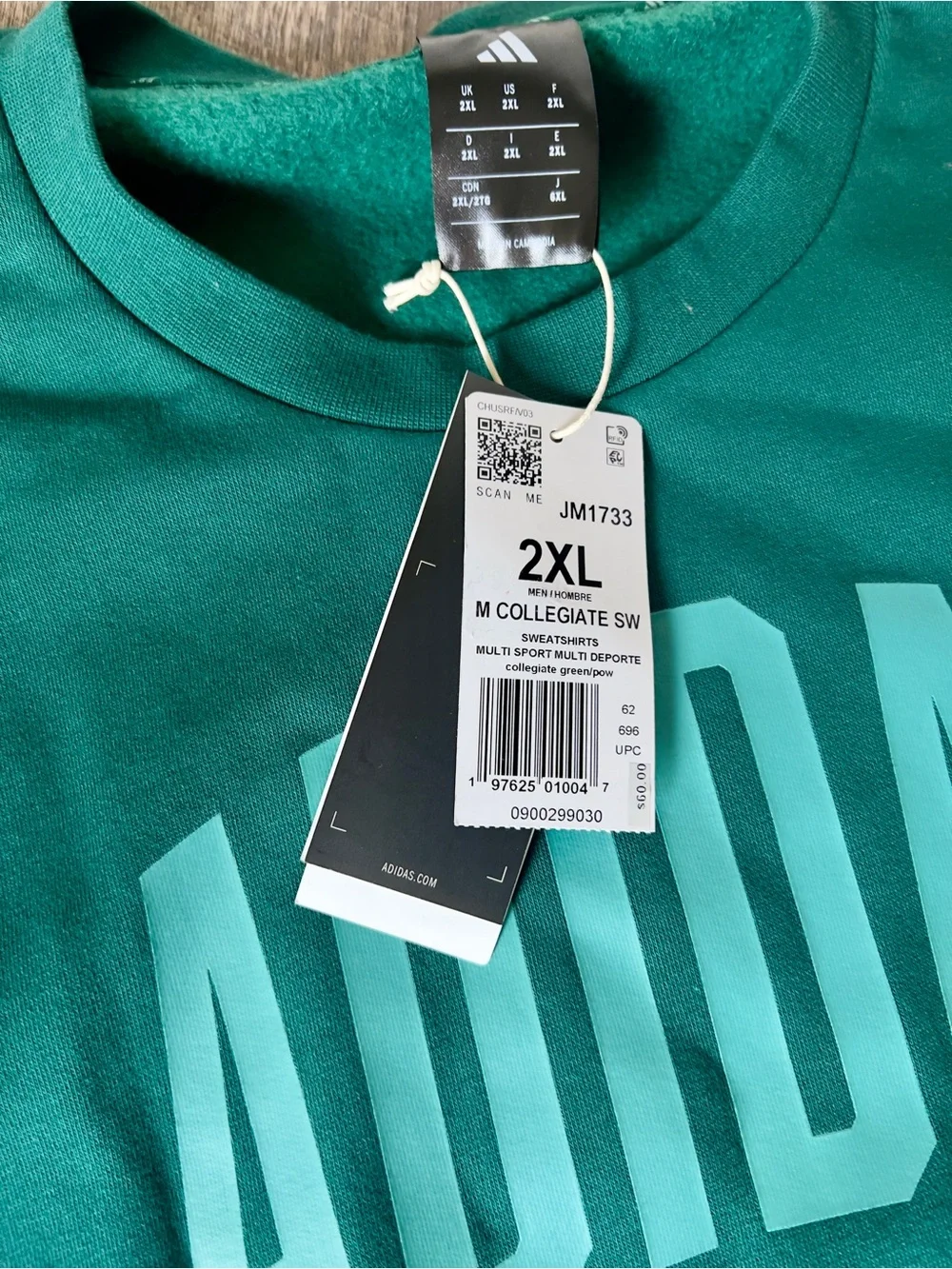 Adidas Collegiate Crewneck Sweatshirt‎ JM1735- Size 2XL